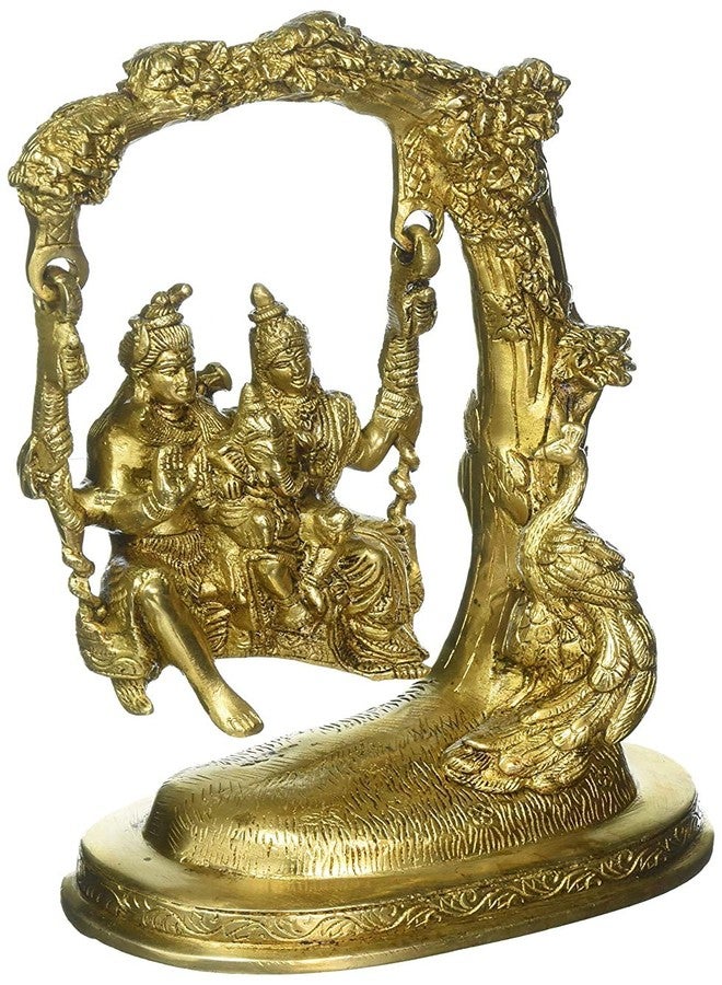 Dattatreya Brass Lord Shiva with Devi Parvati and Ganesha (24.77 cm, 17.15 cm, 10.80 cm) Shiva Family|Home D�cor